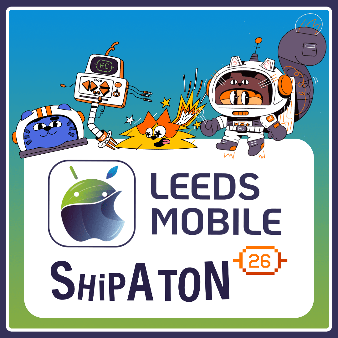 Leeds Mobile Shipaton 2026 artwork featuring cartoon cats in space.
